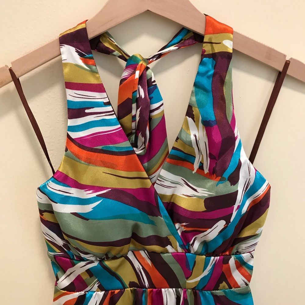 COLOR SPLASH HALTER DRESS - Picture 4 of 8